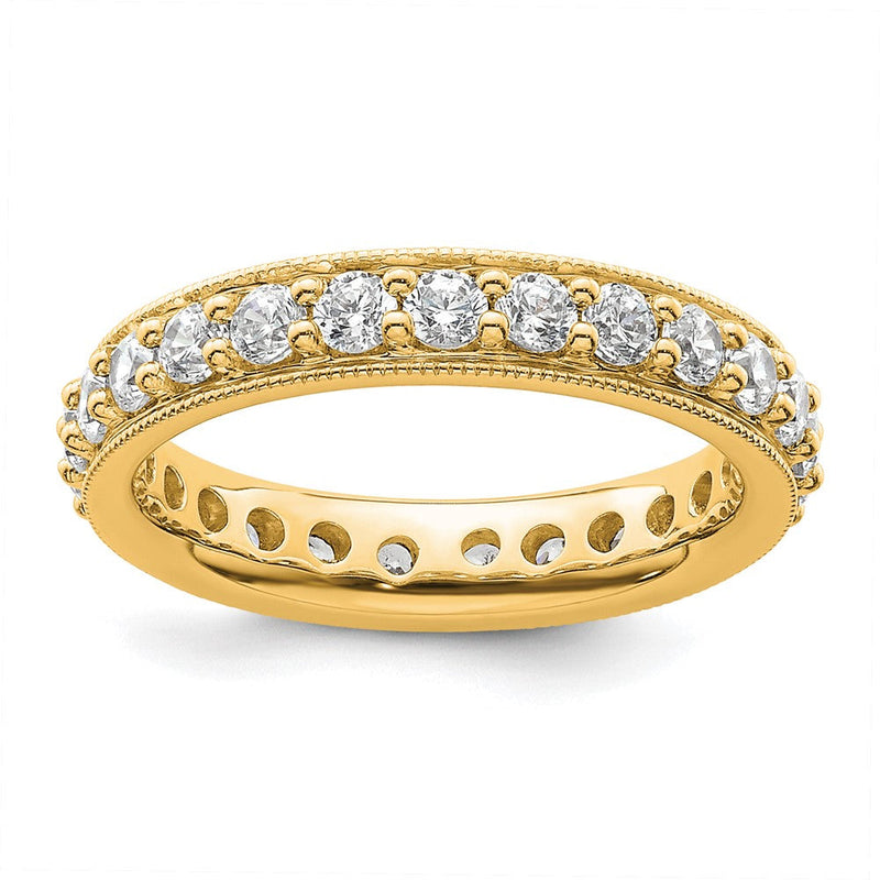 14K Gelbgold Memoire-Ring poliert im Vintage-Stil mit 1 ct. Diamant