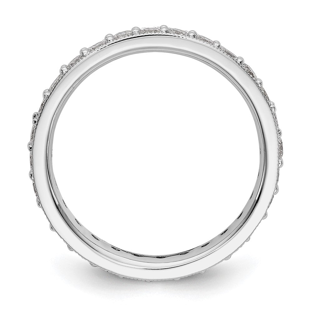 14K Weißgold poliertes Vintage Memoire-Ring Diamant, 1 ct