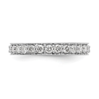 14K Weißgold poliertes Vintage Memoire-Ring Diamant, 1 ct