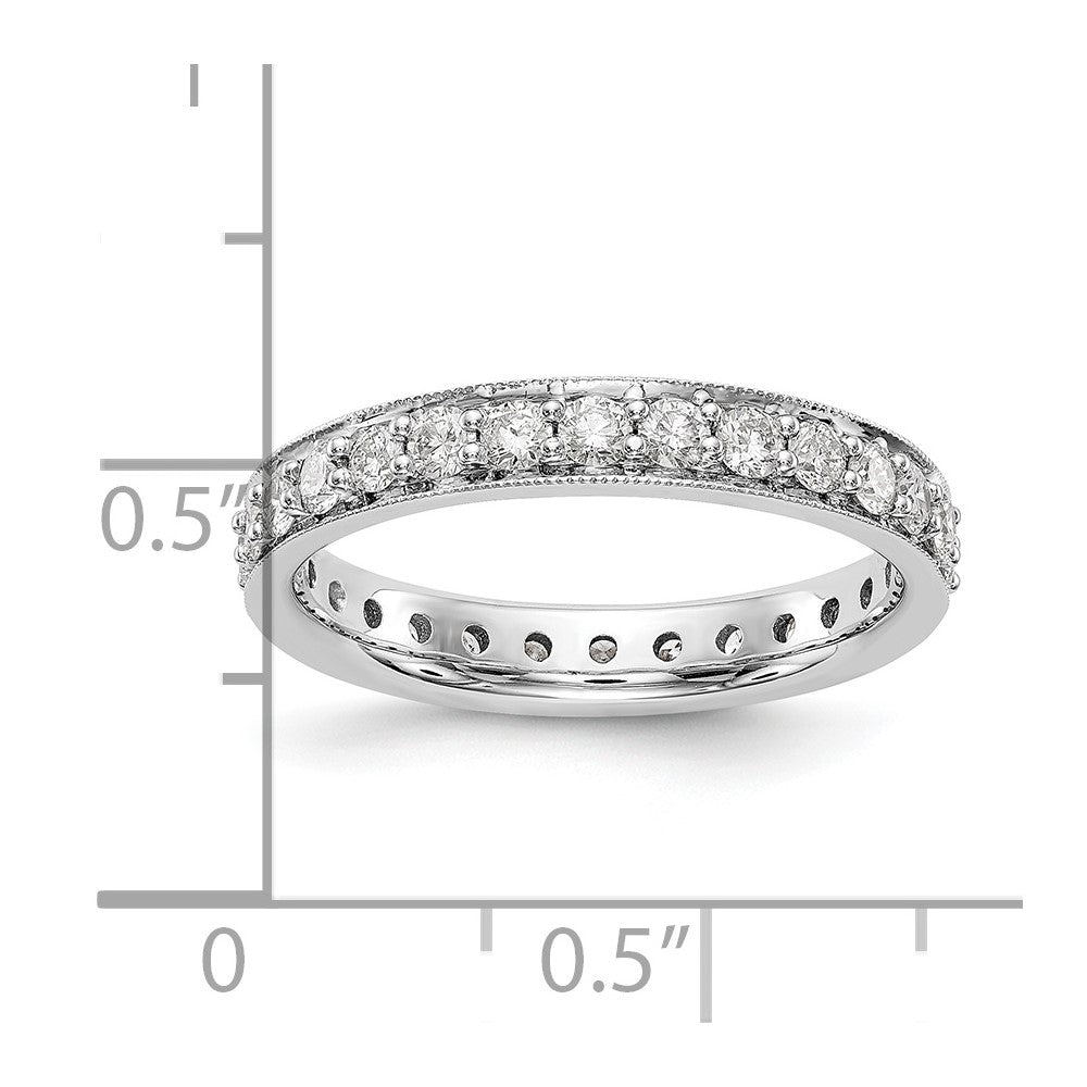 14K Weißgold poliertes Vintage Memoire-Ring Diamant, 1 ct