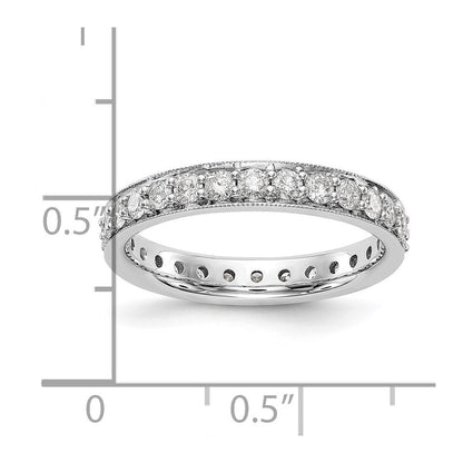 14K Weißgold poliertes Vintage Memoire-Ring Diamant, 1 ct