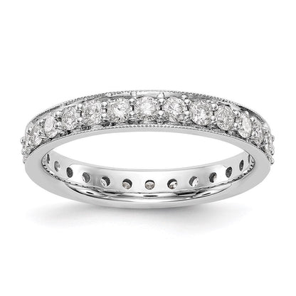 14K Weißgold poliertes Vintage Memoire-Ring Diamant, 1 ct
