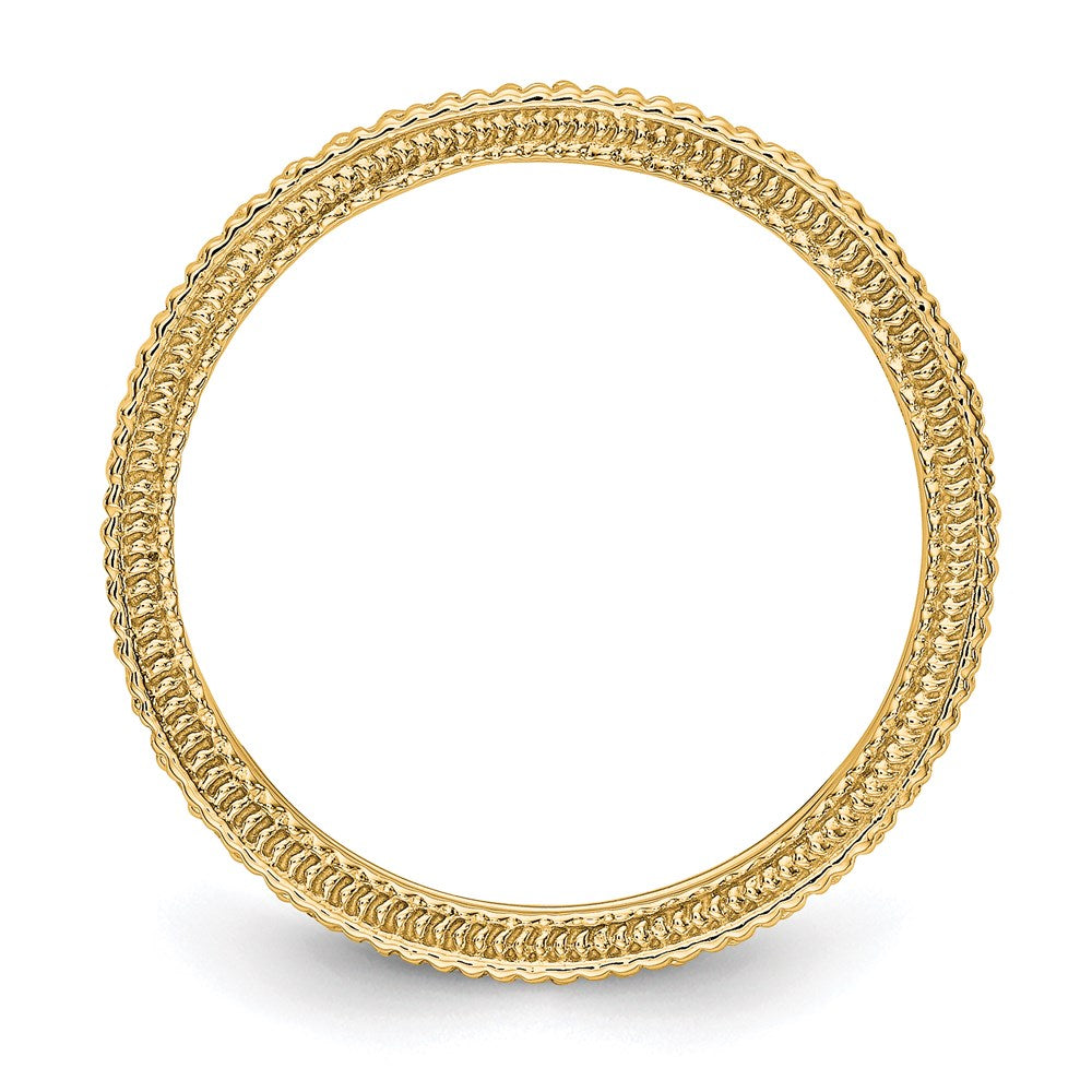 14K Gelbgold Memoire-Ring mit 0,33 ct. Diamanten, poliert, mit Milgrain-Kante