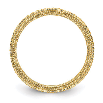 14K Gelbgold Memoire-Ring mit 0,33 ct. Diamanten, poliert, mit Milgrain-Kante