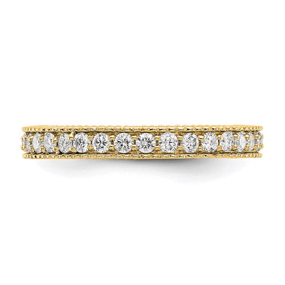 14K Gelbgold Memoire-Ring mit poliertem Milgrain-Rand und 0,75 ct. Diamanten