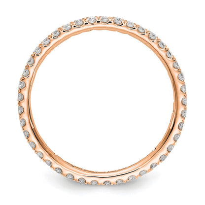 14K Roségold Memoire-Ring mit 0,5 ct. laborgezüchteten Diamanten VS/SI+ G+ in gemeinsamer Krappenfassung