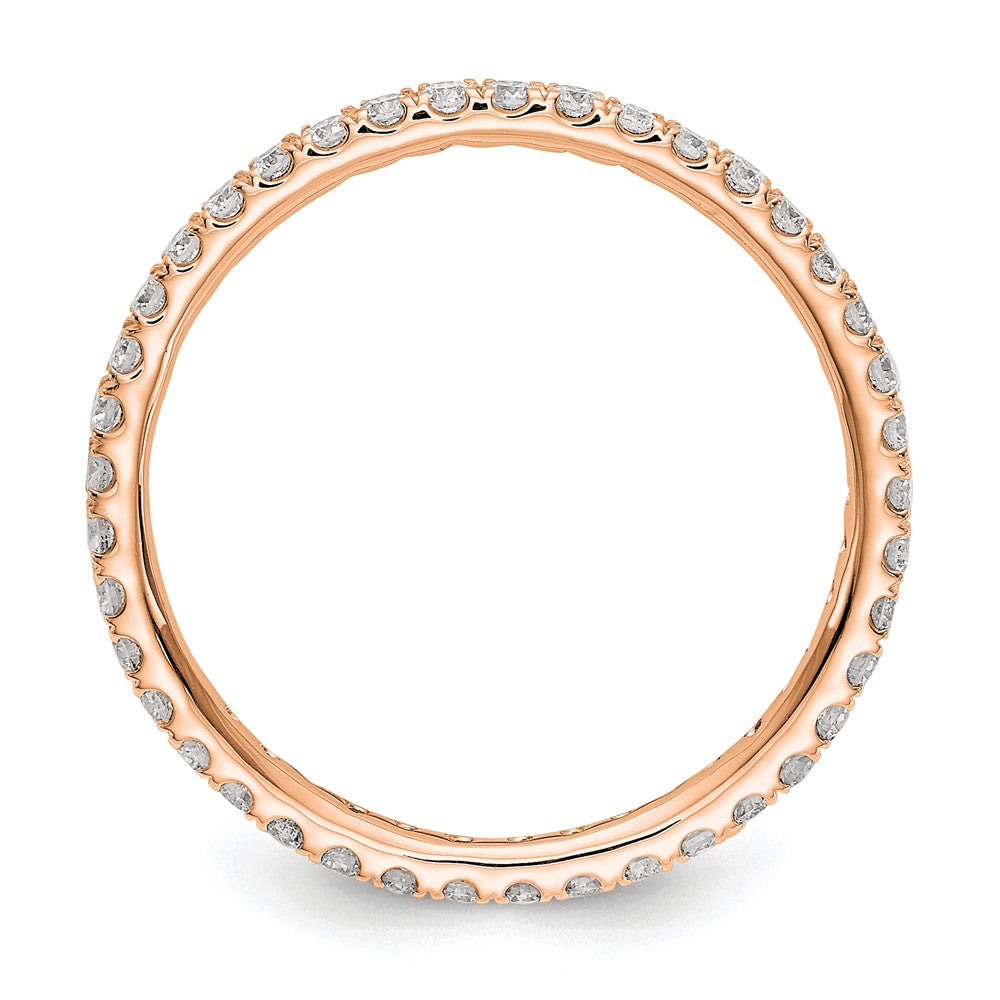 14K Roségold Memoire-Ring mit 0,5 ct. laborgezüchteten Diamanten VS/SI+ G+ in gemeinsamer Krappenfassung