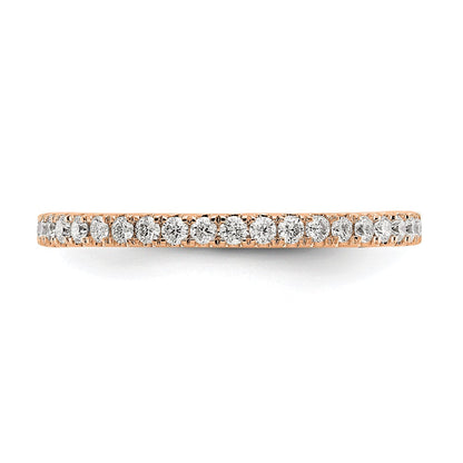 14K Roségold Memoire-Ring mit 0,5 ct. laborgezüchteten Diamanten VS/SI+ G+ in gemeinsamer Krappenfassung