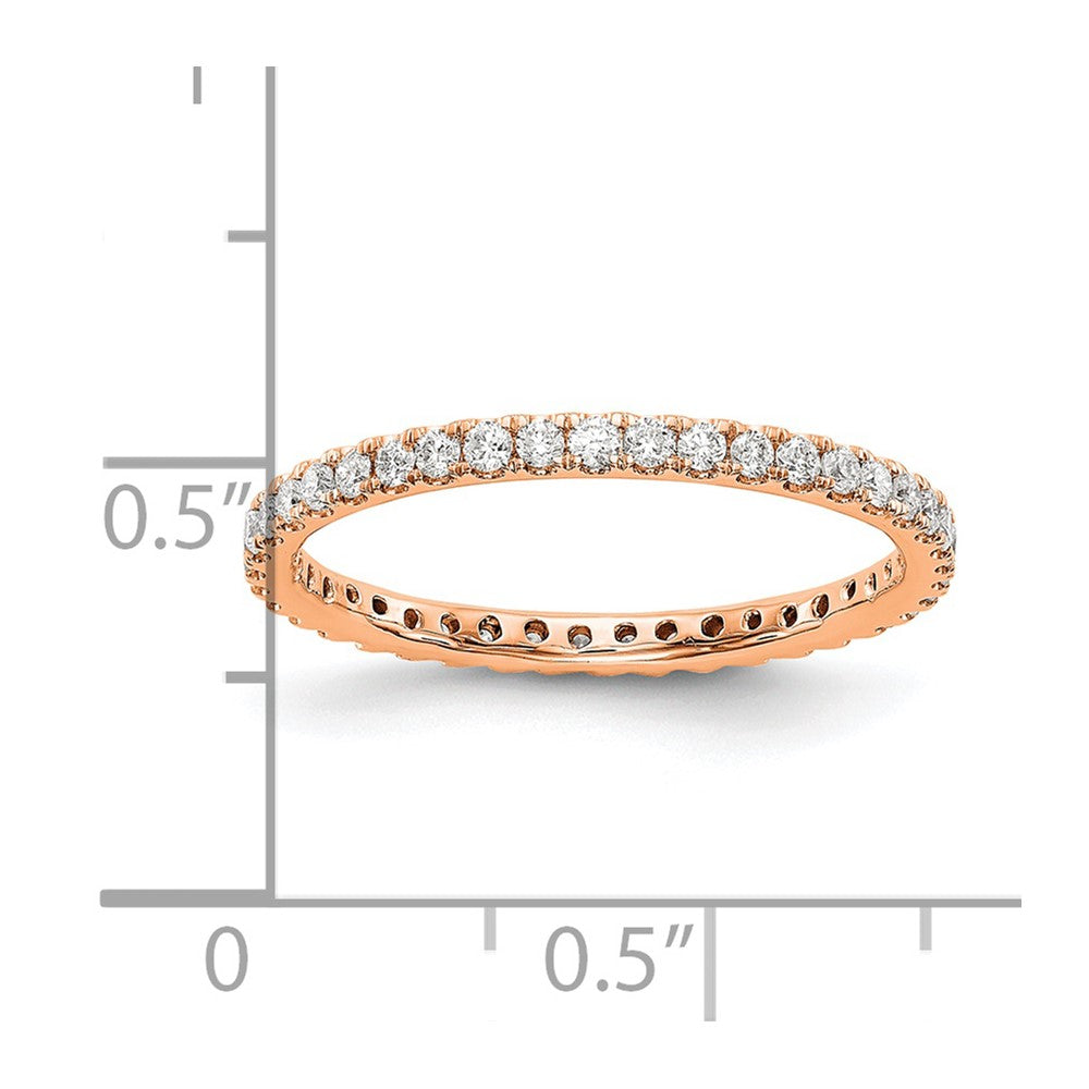 14K Roségold Memoire-Ring mit 0,5 ct. laborgezüchteten Diamanten VS/SI+ G+ in gemeinsamer Krappenfassung