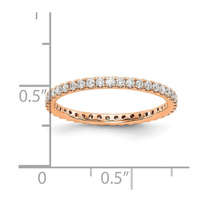 14K Roségold 0,5 ct. Laborgezüchteter Diamant VS/SI+ G+ Shared-Prong-Memoire-Ring