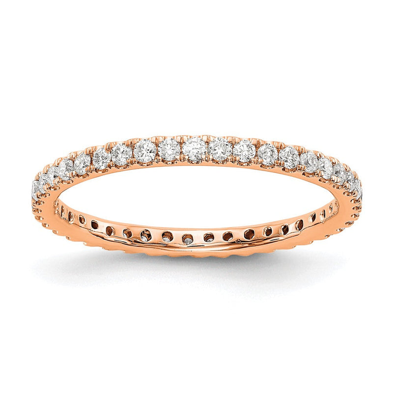 14K Roségold 0,5 ct. Laborgezüchteter Diamant VS/SI+ G+ Shared-Prong-Memoire-Ring