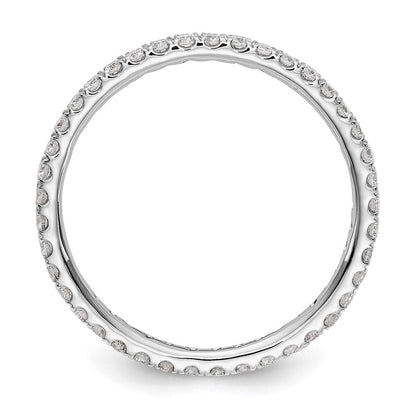 14K Weißgold Memoire-Ring mit 0,5 ct. Laborgezüchteten Diamanten, VS/SI+ G+, Shared-Prong-Fassung
