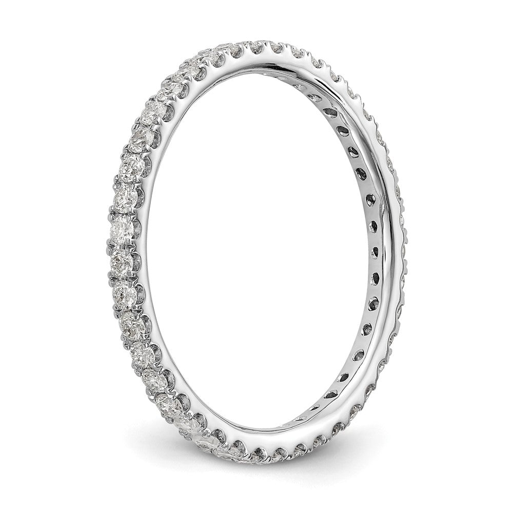 14K Weißgold Memoire-Ring mit 0,5 ct. im Labor gezüchteten Diamanten, VS/SI+ G+, in gemeinsamer Krappenfassung