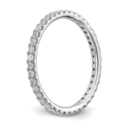 14K Weißgold Memoire-Ring mit 0,5 ct. im Labor gezüchteten Diamanten, VS/SI+ G+, in Shared-Prong-Fassung