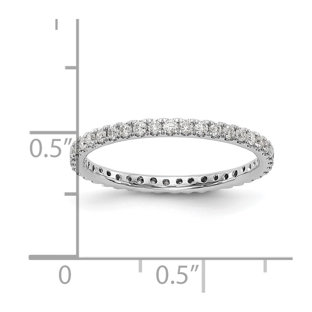 14K Weißgold Memoire-Ring mit 0,5 ct. im Labor gezüchteten Diamanten, VS/SI+ G+, in gemeinsamer Krappenfassung