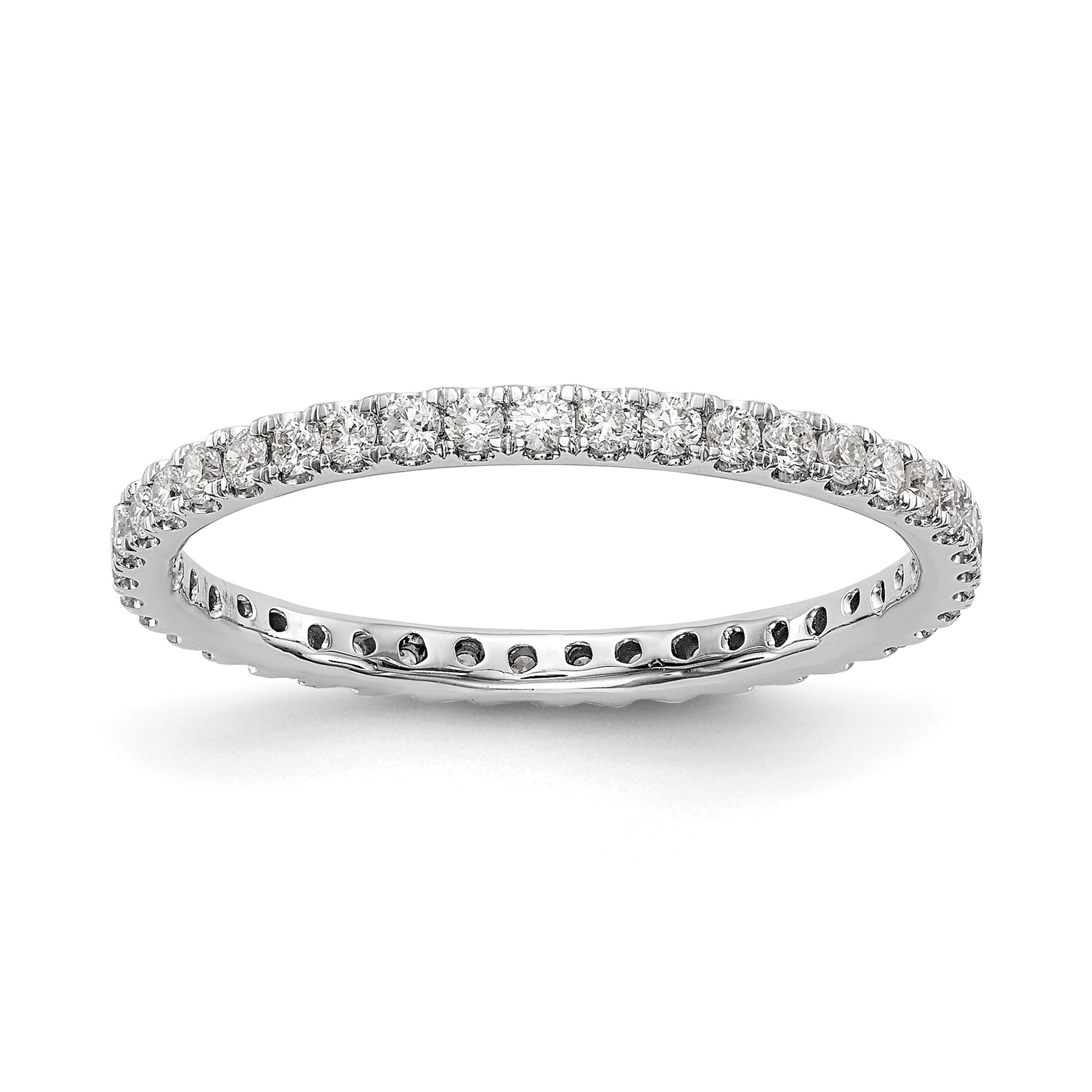 0,5 ct. Diamant-Memoire-Ring für Damen mit U-Krappenfassung, 14 Karat Weißgold