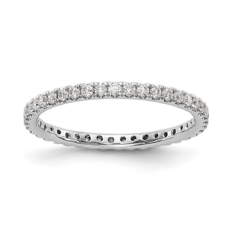 0,5 ct. Diamant-Memoire-Ring für Damen mit U-Krappenfassung, 14 Karat Weißgold