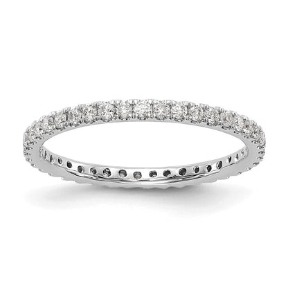 14K Weißgold Memoire-Ring mit 0,5 ct. im Labor gezüchteten Diamanten, VS/SI+ G+, in gemeinsamer Krappenfassung