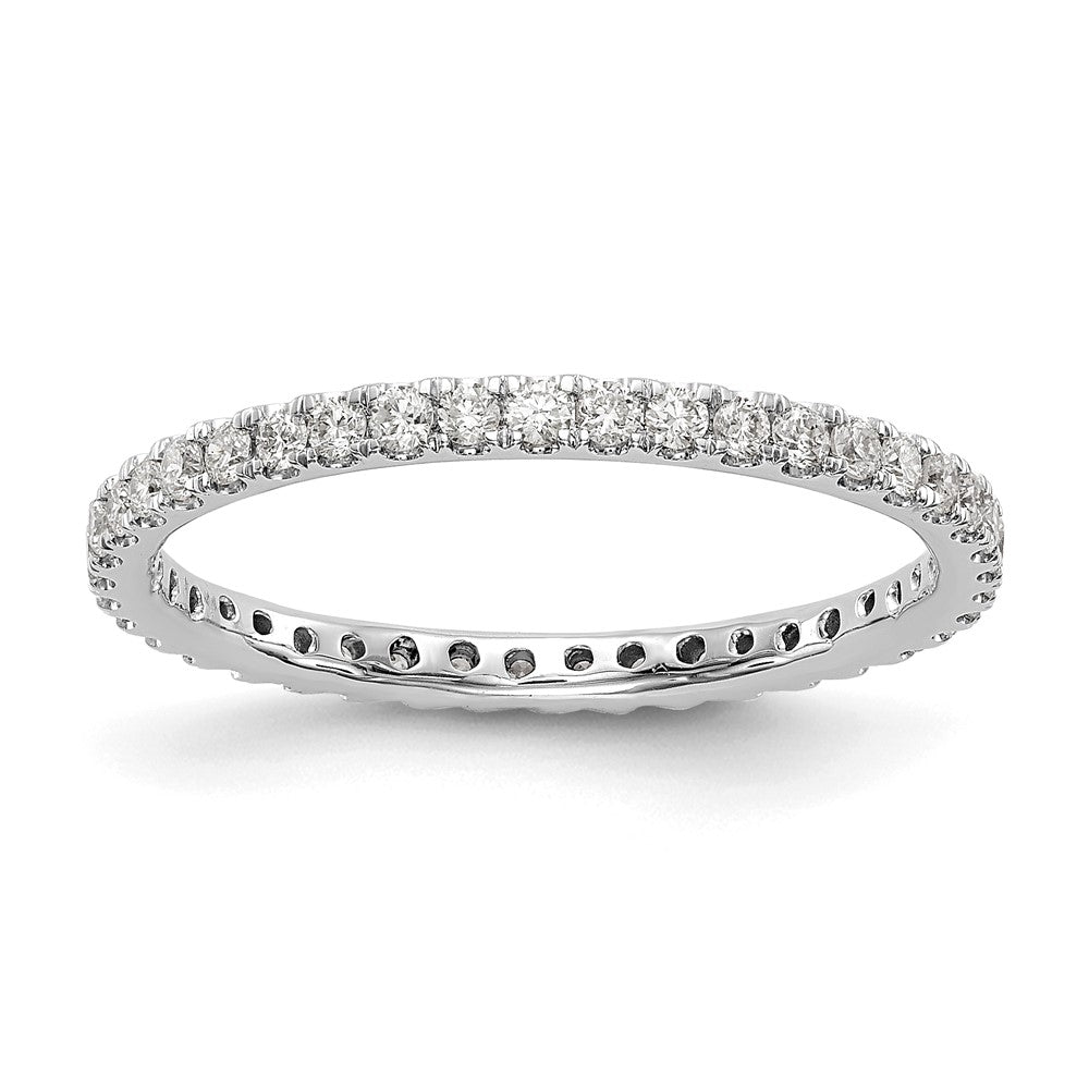 14K Weißgold Memoire-Ring mit 0,5 ct. im Labor gezüchteten Diamanten, VS/SI+ G+, in Shared-Prong-Fassung