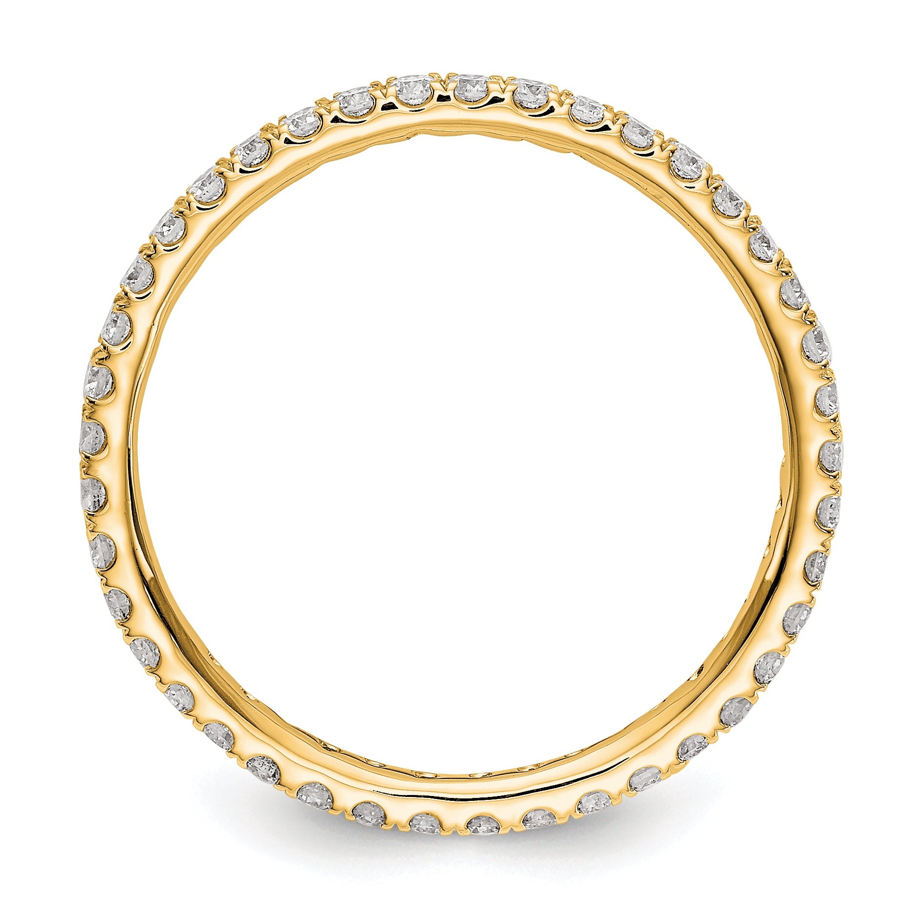 14K Gelbgold Memoire-Ring mit 0,5 ct. im Labor gezüchteten Diamanten VS/SI+ G+ in gemeinsamer Krappenfassung
