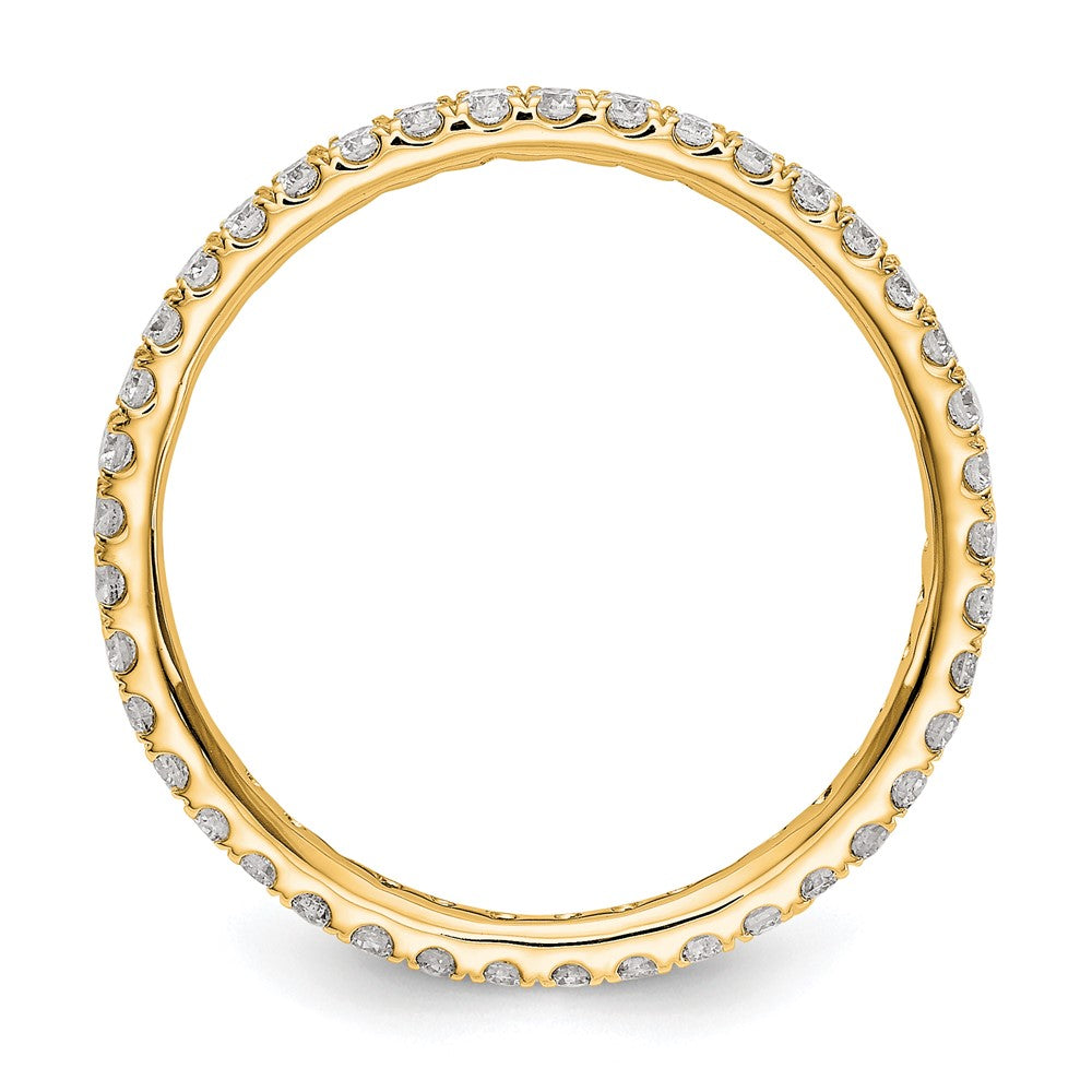 14K Gelbgold Memoire-Ring mit 0,5 ct. im Labor gezüchteten Diamanten, VS/SI+ G+, in gemeinsamer Krappenfassung