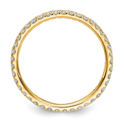 14K Gelbgold 0,5 ct. Laborgezüchteter Diamant VS/SI+ G+ Memoire-Ring mit gemeinsamer Krappenfassung