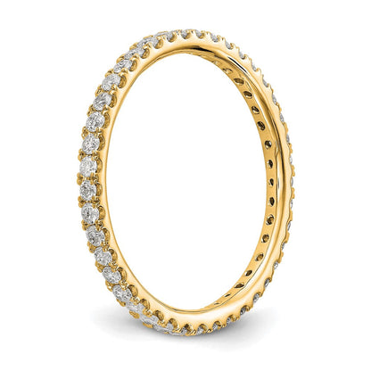 14K Gelbgold Memoire-Ring mit 0,5 ct. laborgezüchteten Diamanten (VS/SI+ G+) in gemeinsamer Krappenfassung