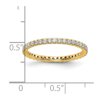 14K Gelbgold 0,5 ct. Laborgezüchteter Diamant VS/SI+ G+ Memoire-Ring mit gemeinsamer Krappenfassung