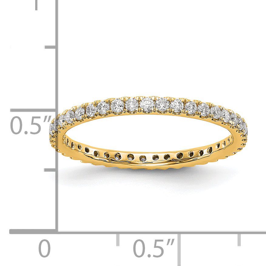 14K Gelbgold Memoire-Ring mit 0,5 ct. im Labor gezüchteten Diamanten VS/SI+ G+ in gemeinsamer Krappenfassung