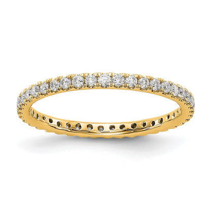 14K Gelbgold 0,5 ct. Laborgezüchteter Diamant VS/SI+ G+ Memoire-Ring mit gemeinsamer Krappenfassung