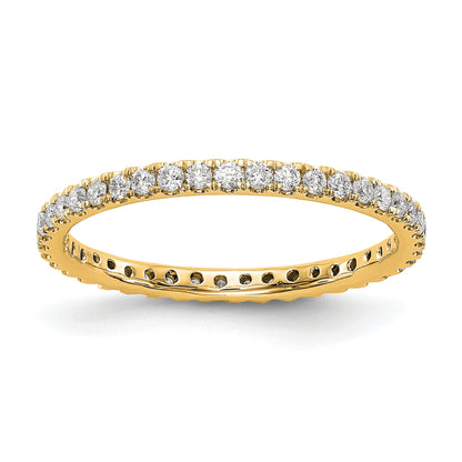 14K Gelbgold Memoire-Ring mit 0,5 ct. im Labor gezüchteten Diamanten VS/SI+ G+ in gemeinsamer Krappenfassung