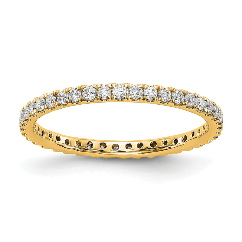 14K Gelbgold Memoire-Ring mit 0,5 ct. im Labor gezüchteten Diamanten VS/SI+ G+ in gemeinsamer Krappenfassung