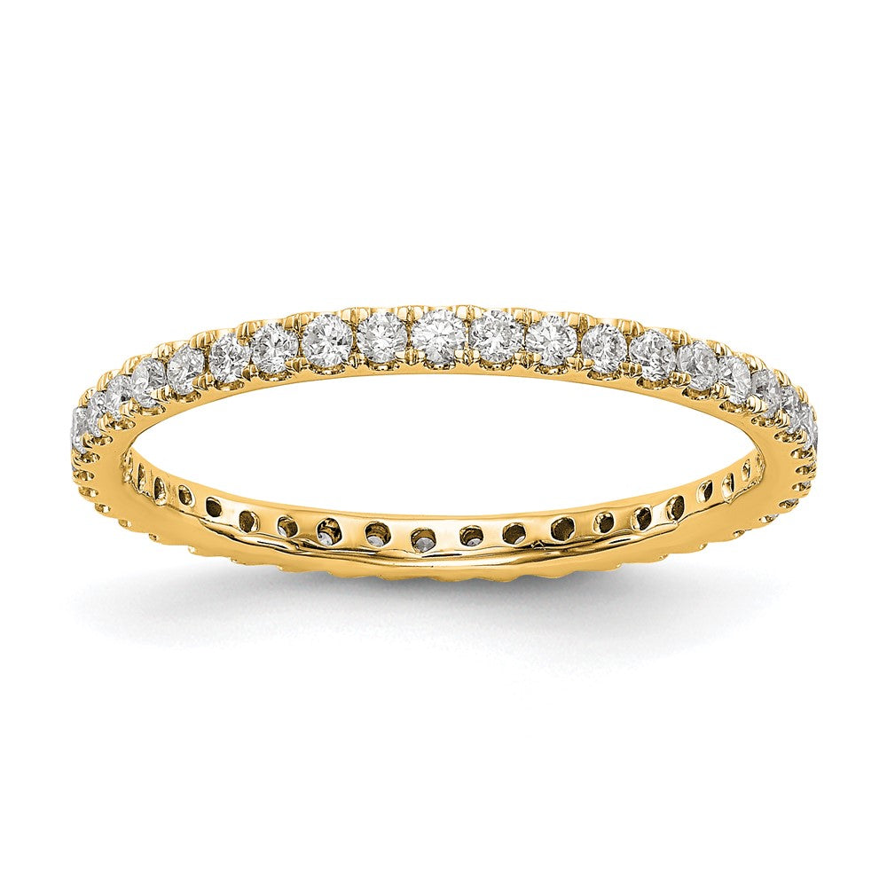 14K Gelbgold Memoire-Ring mit 0,5 ct. im Labor gezüchteten Diamanten, VS/SI+ G+, in gemeinsamer Krappenfassung