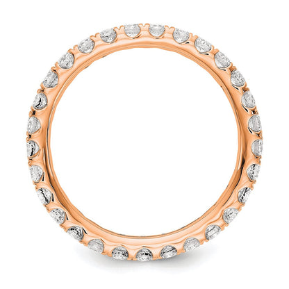14K Roségold Memoire-Ring mit 1 ct. laborgezüchteten Diamanten, VS/SI+ G+, Shared-Prong-Fassung