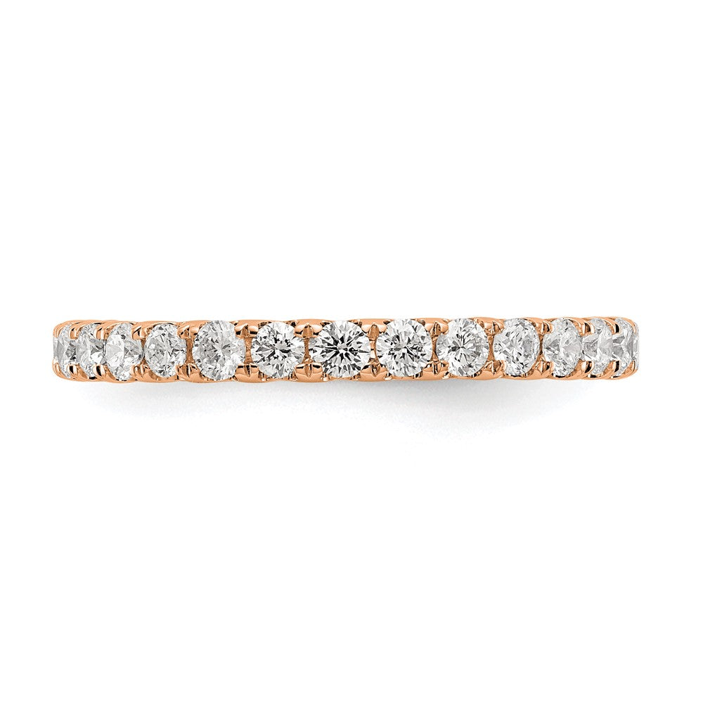 14K Roségold Memoire-Ring mit 1 ct. laborgezüchteten Diamanten, VS/SI+ G+, Shared-Prong-Fassung