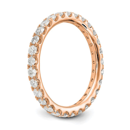 14K Roségold Memoire-Ring mit 1 ct. Laborgezüchteten Diamanten VS/SI+ G+ in gemeinsamer Krappenfassung