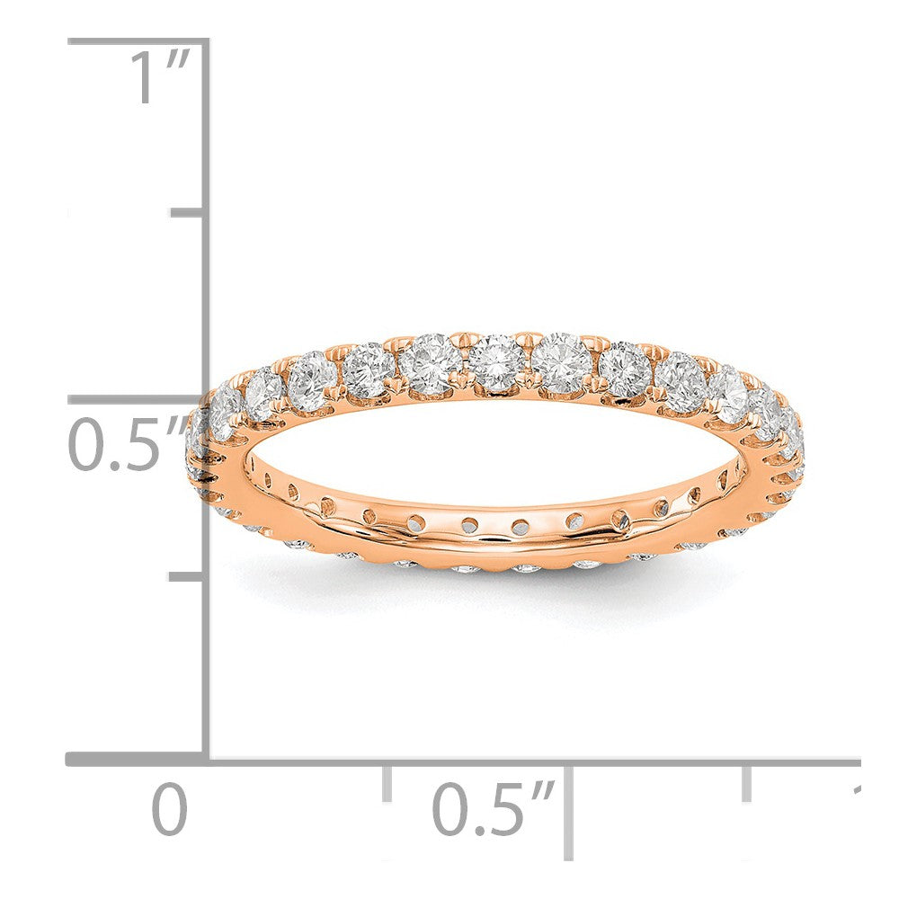 14K Roségold Memoire-Ring mit 1 ct. im Labor gezüchteten Diamanten VS/SI+ G+ in gemeinsamer Krappenfassung