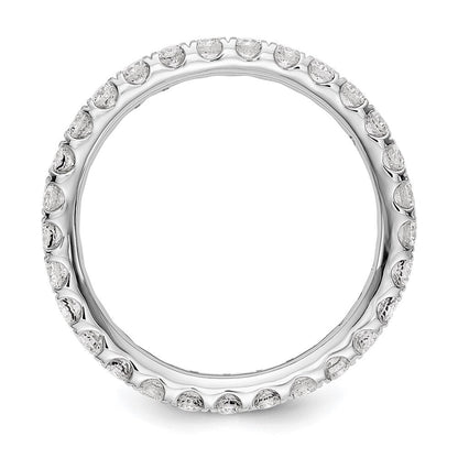 14K Weißgold Memoire-Ring mit 1 ct. im Shared-Prong-Fassung gefertigten Labor-Diamanten VS/SI+ G+