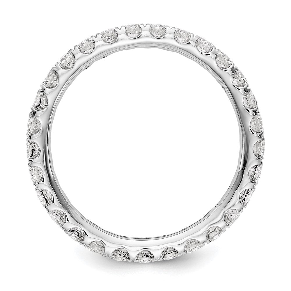 14K Weißgold Memoire-Ring mit 1 ct. im Labor gezüchteten Diamanten, VS/SI+ G+, Shared-Prong-Fassung