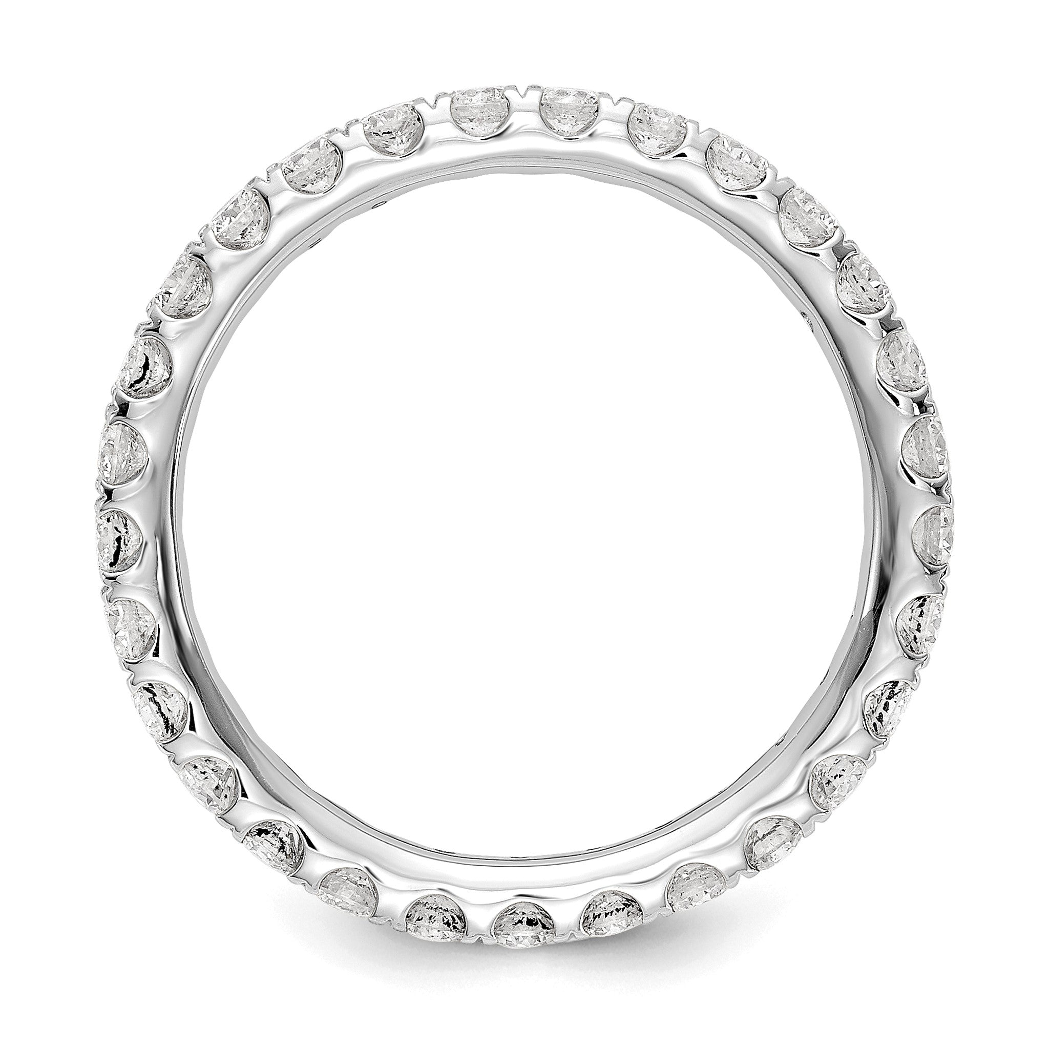 14K Weißgold Memoire-Ring mit 1 ct. Laborgezüchteten Diamanten VS/SI+ G+, Shared-Prong-Fassung