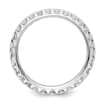 14K Weißgold Memoire-Ring mit 1 ct. laborgezüchteten Diamanten VS/SI+ G+ in gemeinsamer Krappenfassung