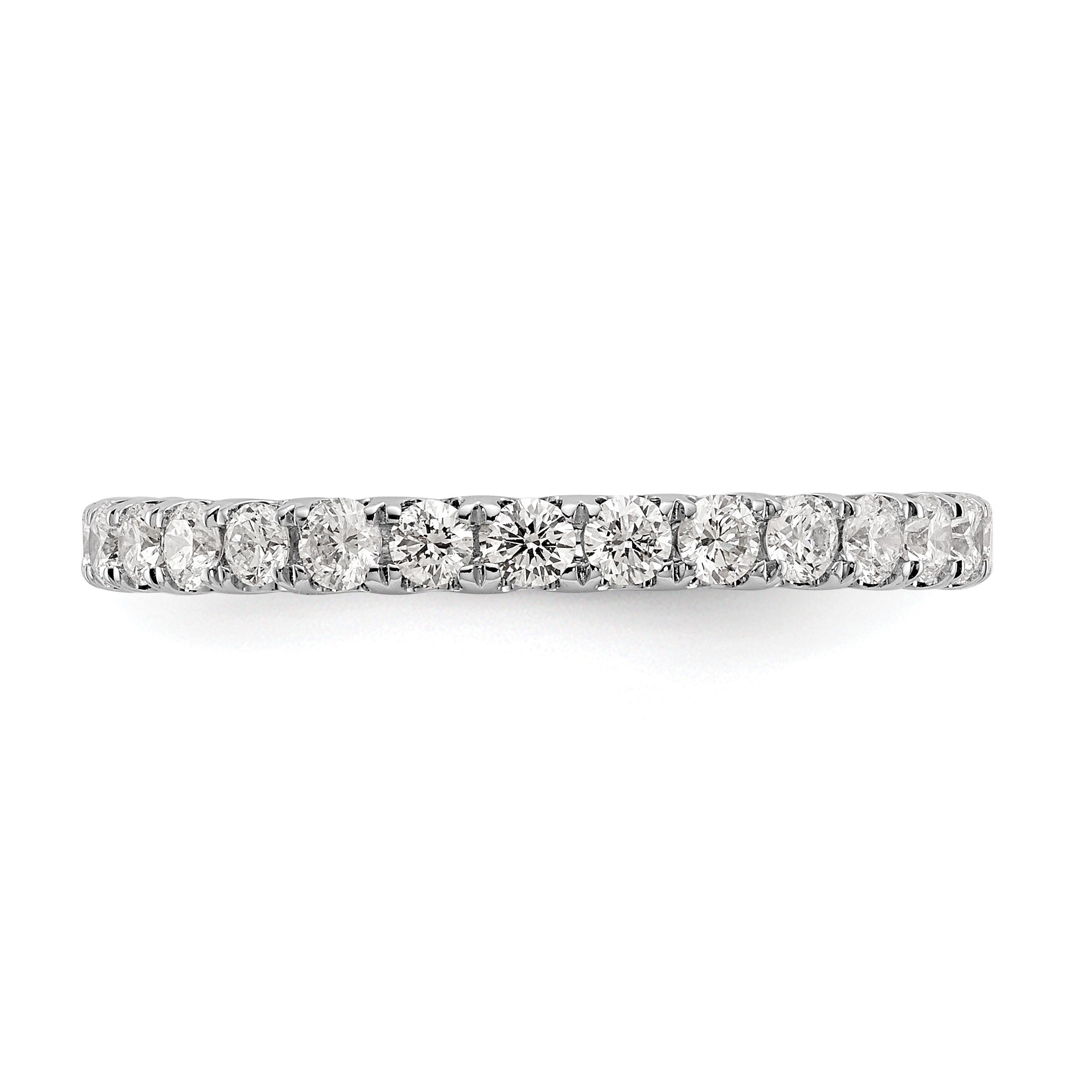14K Weißgold Memoire-Ring mit 1 ct. Laborgezüchteten Diamanten VS/SI+ G+, Shared-Prong-Fassung