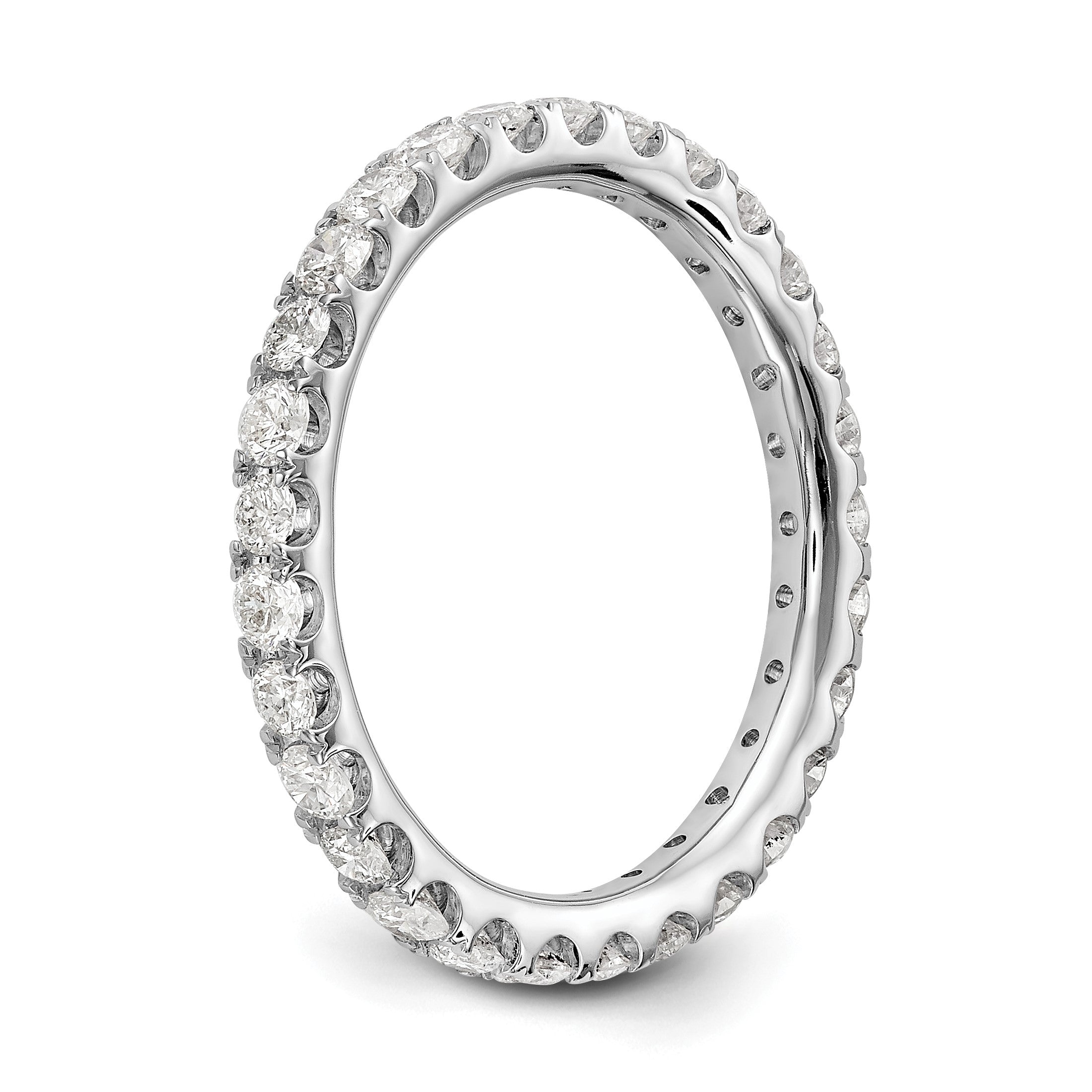 14K Weißgold Memoire-Ring mit 1 ct. im Shared-Prong-Fassung gefertigten Labor-Diamanten, VS/SI+ G+