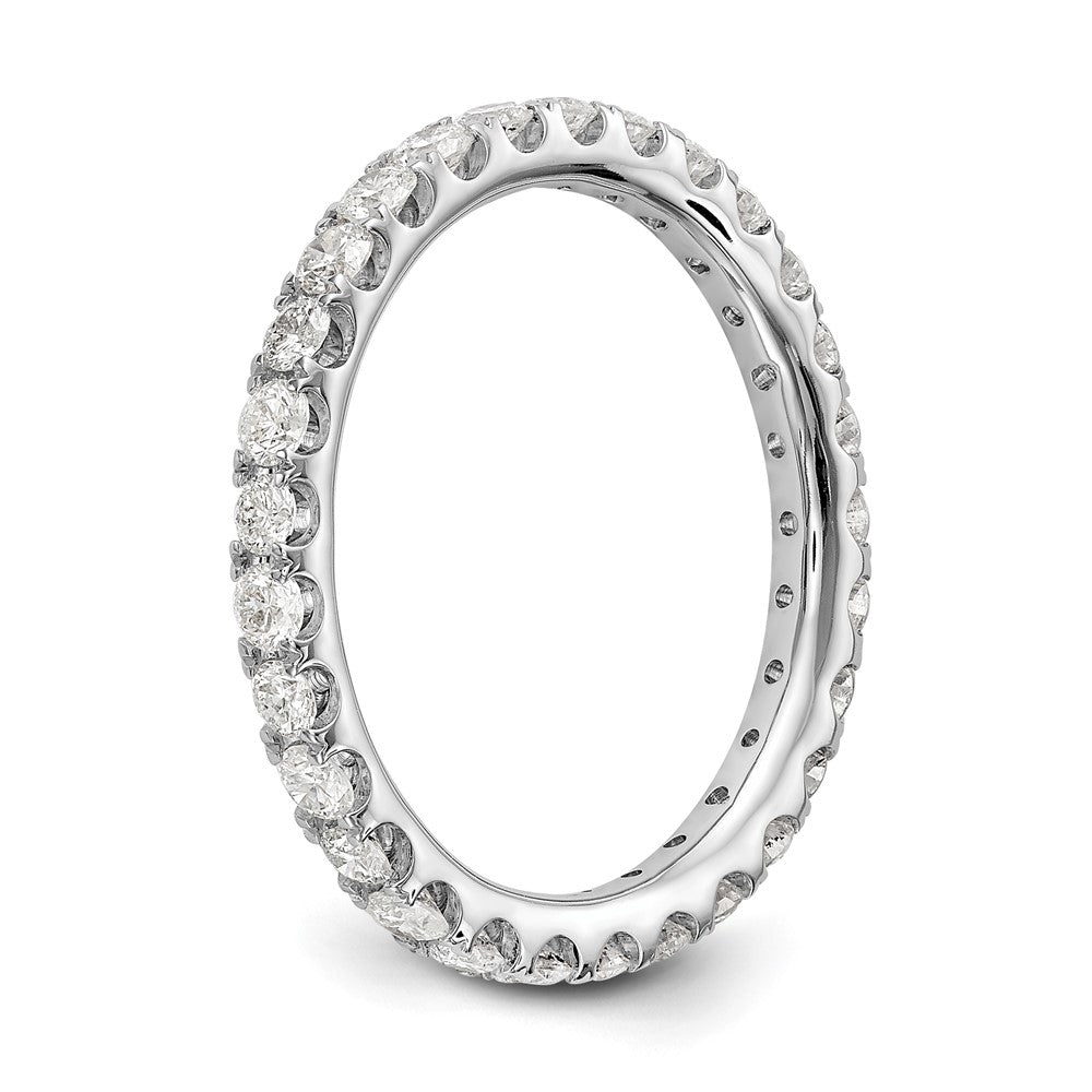 14K Weißgold Memoire-Ring mit 1 ct. im Labor gezüchteten Diamanten, VS/SI+ G+, Shared-Prong-Fassung