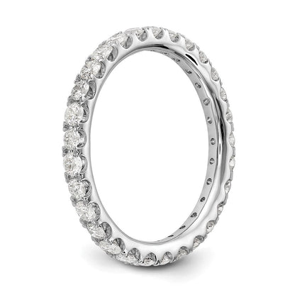 14K Weißgold Memoire-Ring mit 1 ct. Laborgezüchteten Diamanten, VS/SI+ G+, Shared-Prong-Fassung