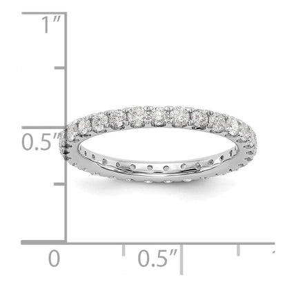 14K Weißgold Memoire-Ring mit 1 ct. Laborgezüchteten Diamanten, VS/SI+ G+, Shared-Prong-Fassung