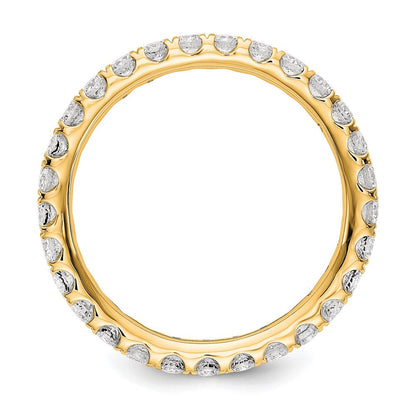 14K Gelbgold Memoire-Ring mit 1 ct. gezüchteten Diamanten, VS/SI+ G+, in Shared-Prong-Fassung
