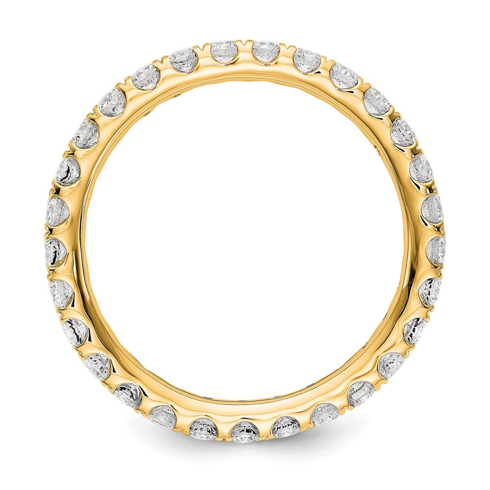 14K Gelbgold 1 ct. Labor-Diamant VS/SI+ G+ Memoire-Ring mit gemeinsamen Krappen