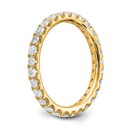 14K Gelbgold Memoire-Ring mit 1 ct. im Labor gezüchteten Diamanten, VS/SI+ G+, gemeinsam gefasste Krappenfassung