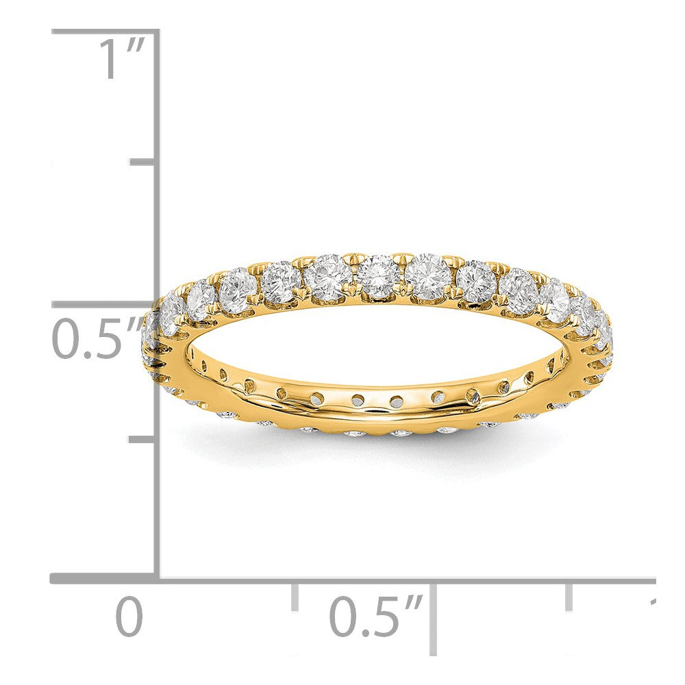 14K Gelbgold Memoire-Ring mit 1 ct. im Labor gezüchteten Diamanten VS/SI+ G+ in gemeinsamer Krappenfassung
